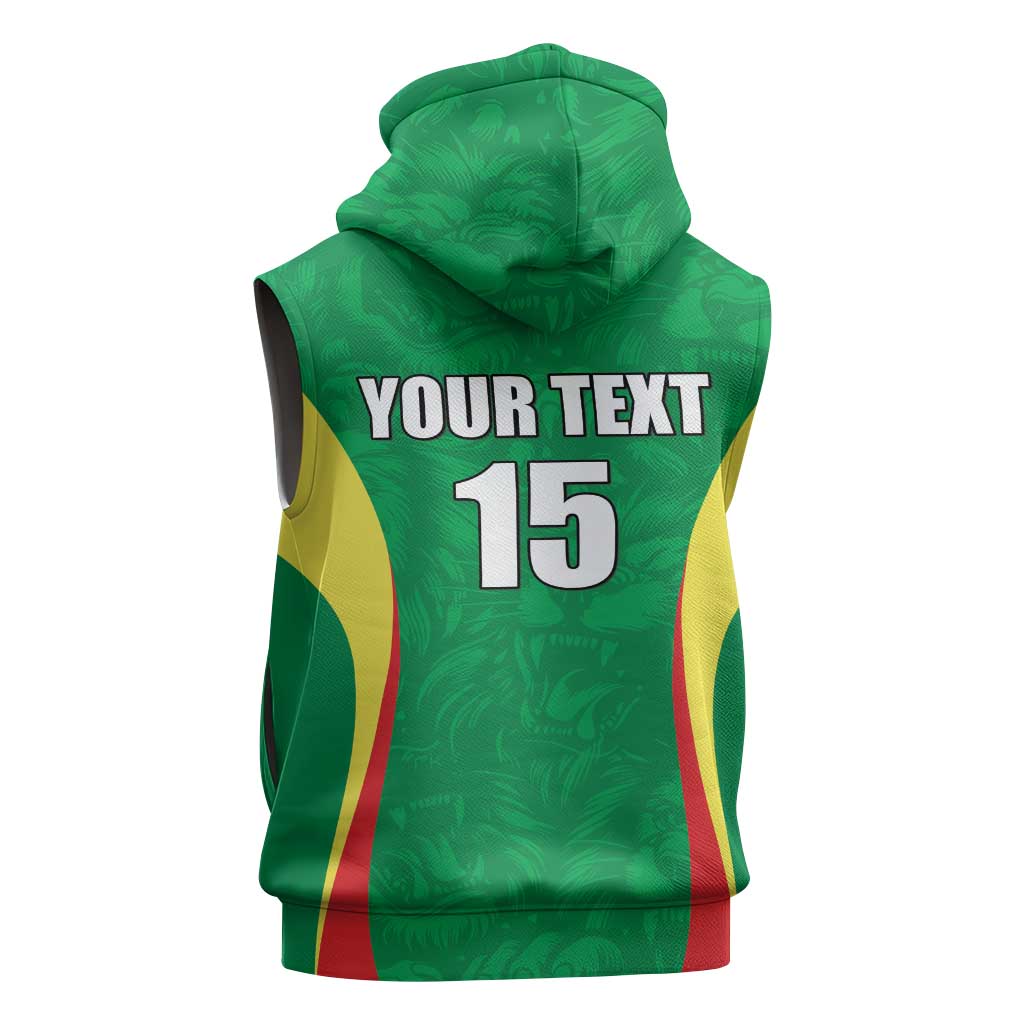 Custom Senegal Basketball Sleeveless Hoodie Go Champions Lions - Wonder Print Shop