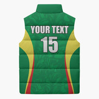 Custom Senegal Basketball Sleeveless Puffer Jacket Go Champions Lions - Wonder Print Shop