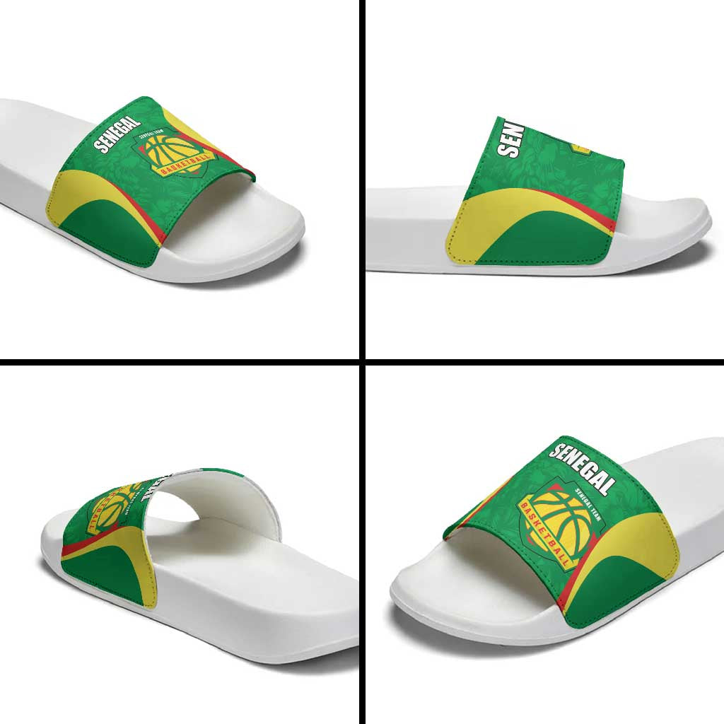 Custom Senegal Basketball Slide Sandals Go Champions Lions - Wonder Print Shop