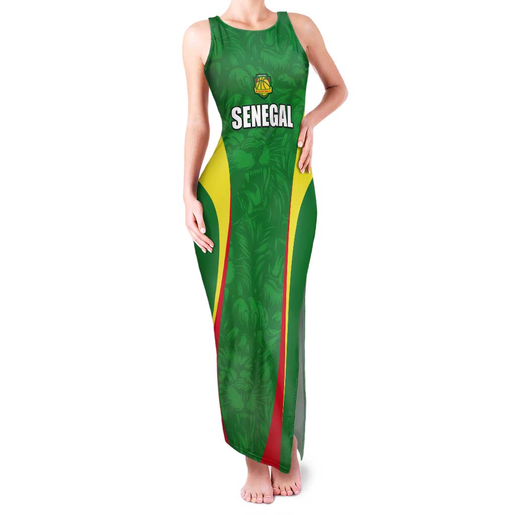 Custom Senegal Basketball Tank Maxi Dress Go Champions Lions - Wonder Print Shop