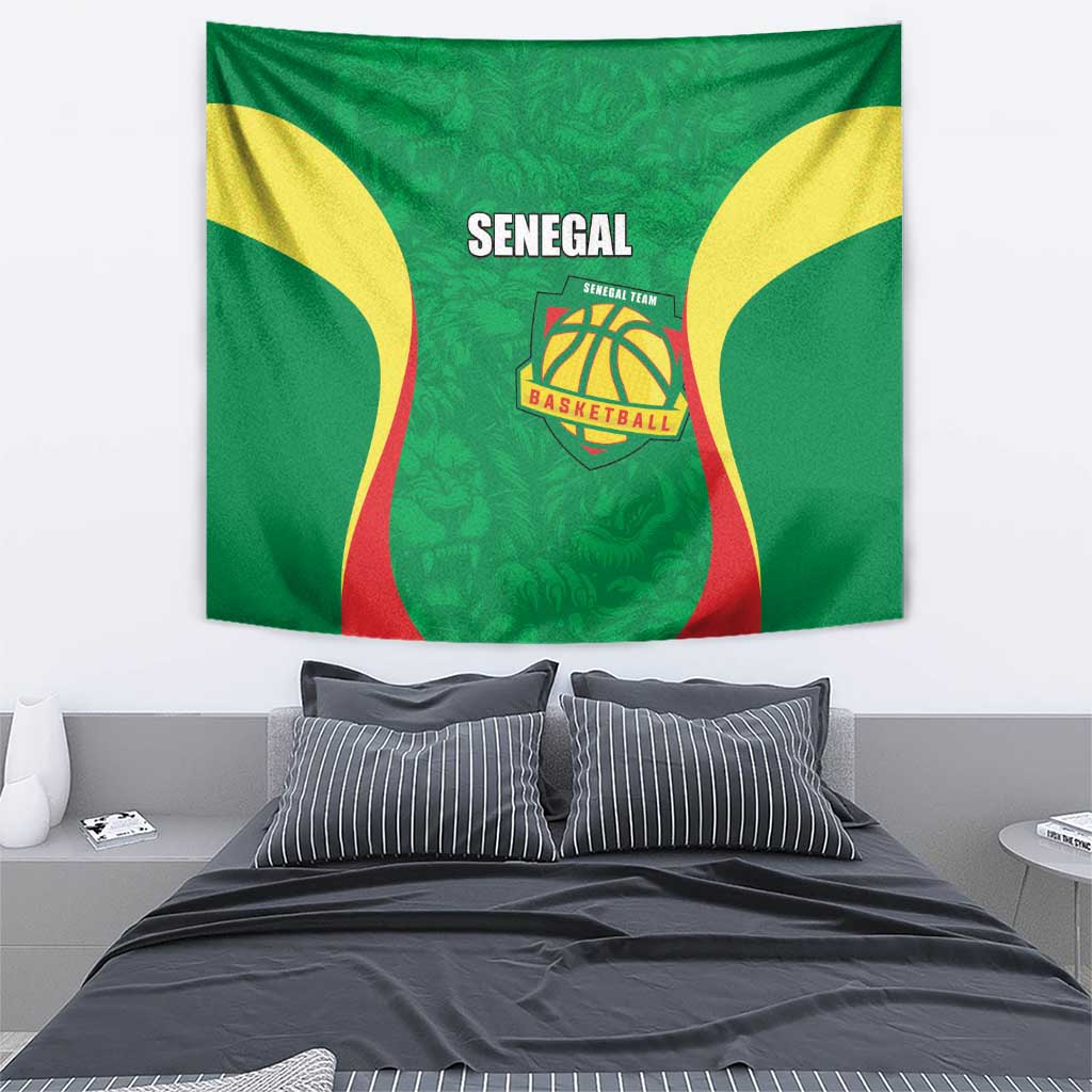 Custom Senegal Basketball Tapestry Go Champions Lions - Wonder Print Shop