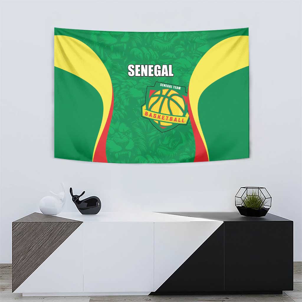 Custom Senegal Basketball Tapestry Go Champions Lions - Wonder Print Shop