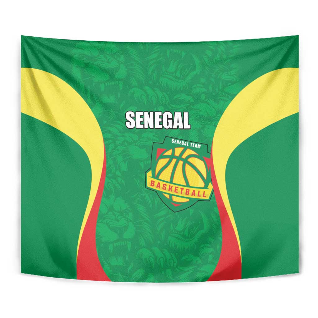 Custom Senegal Basketball Tapestry Go Champions Lions - Wonder Print Shop