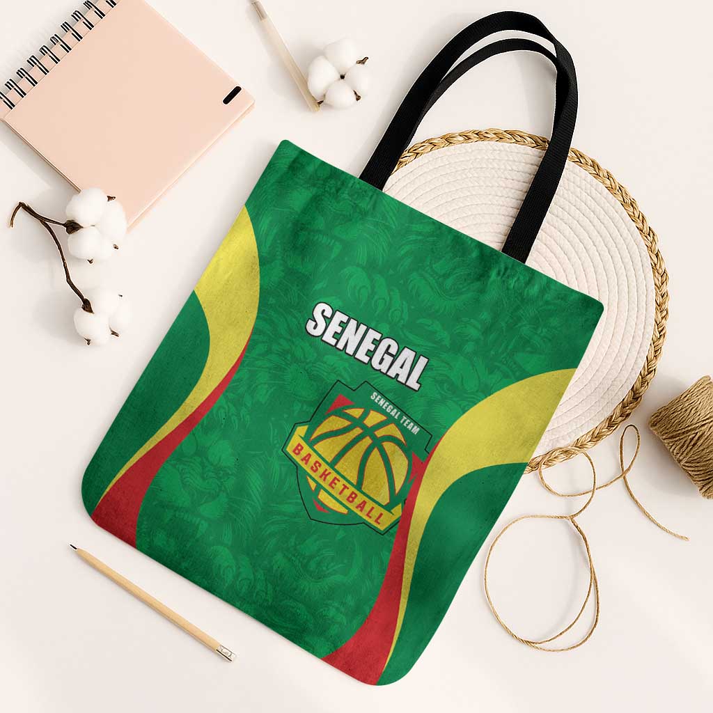 Custom Senegal Basketball Tote Bag Go Champions Lions - Wonder Print Shop