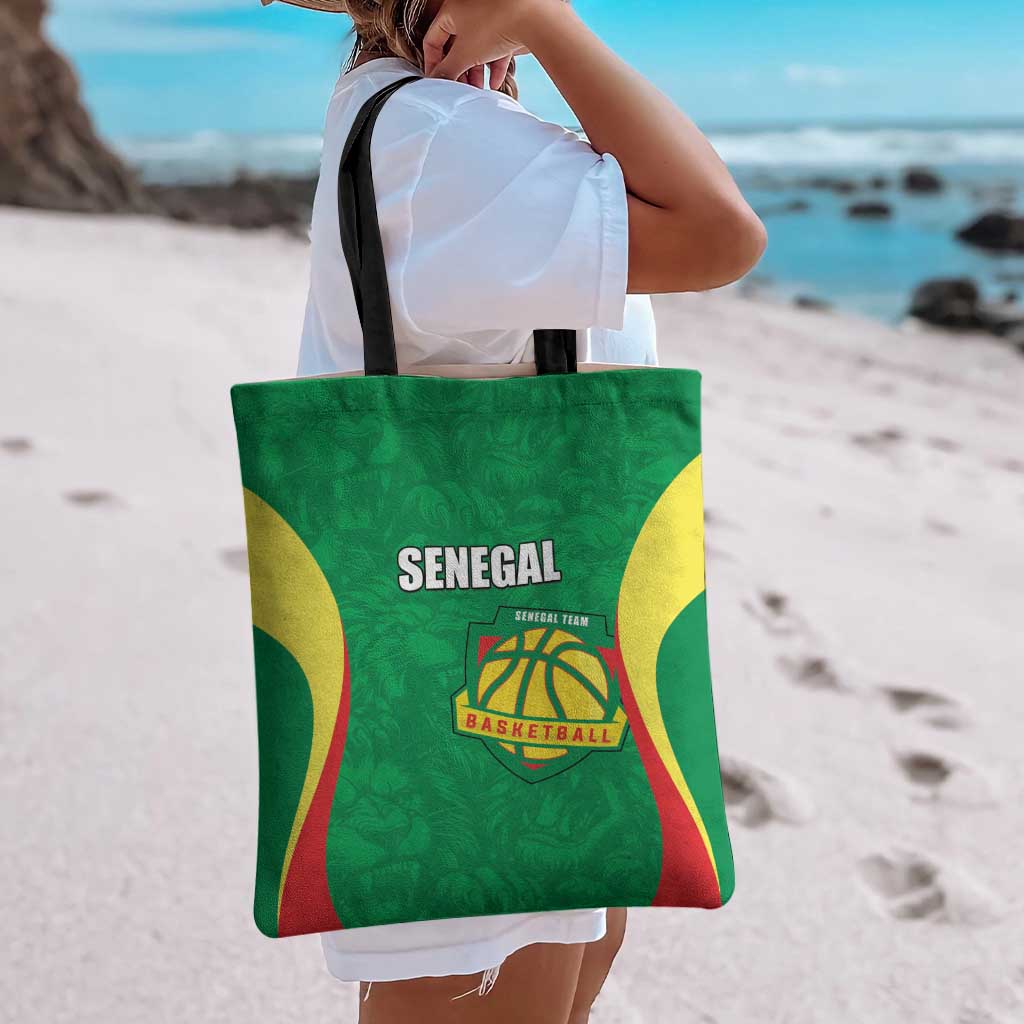 Custom Senegal Basketball Tote Bag Go Champions Lions - Wonder Print Shop