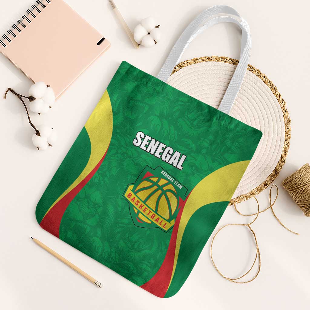 Custom Senegal Basketball Tote Bag Go Champions Lions - Wonder Print Shop