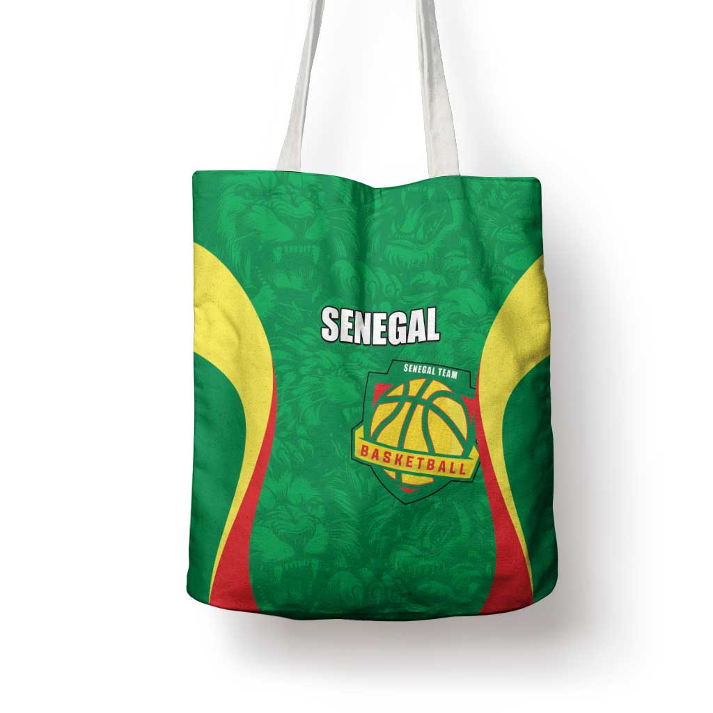 Custom Senegal Basketball Tote Bag Go Champions Lions - Wonder Print Shop