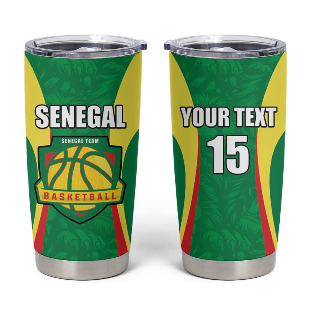 Custom Senegal Basketball Tumbler Cup Go Champions Lions - Wonder Print Shop