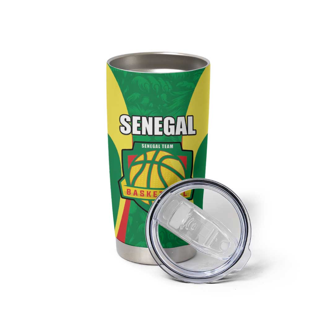 Custom Senegal Basketball Tumbler Cup Go Champions Lions - Wonder Print Shop