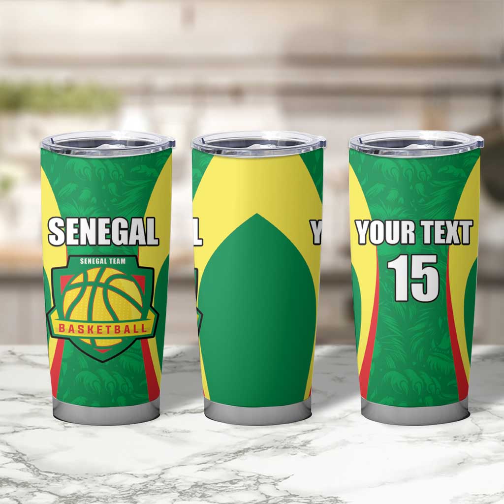 Custom Senegal Basketball Tumbler Cup Go Champions Lions - Wonder Print Shop