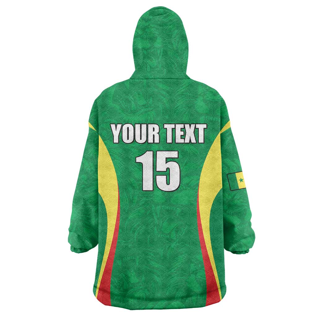 Custom Senegal Basketball Wearable Blanket Hoodie Go Champions Lions - Wonder Print Shop