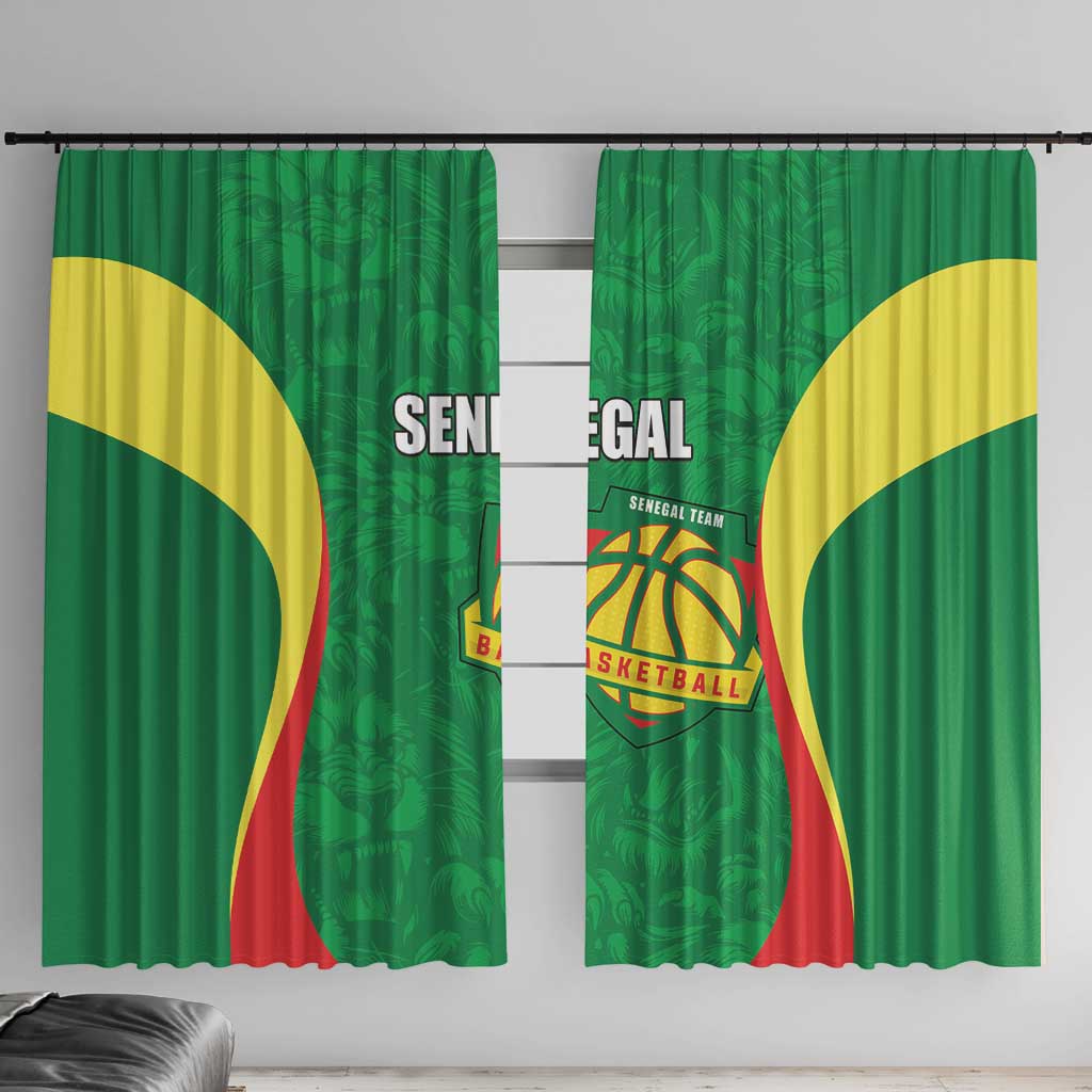 Custom Senegal Basketball Window Curtain Go Champions Lions - Wonder Print Shop