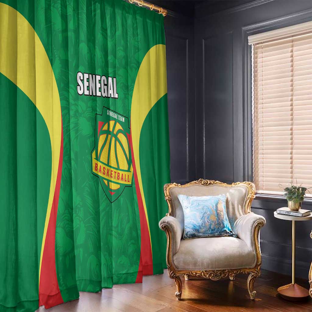 Custom Senegal Basketball Window Curtain Go Champions Lions - Wonder Print Shop