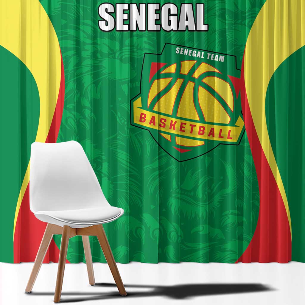 Custom Senegal Basketball Window Curtain Go Champions Lions - Wonder Print Shop
