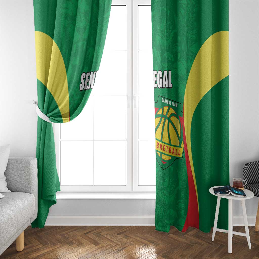 Custom Senegal Basketball Window Curtain Go Champions Lions - Wonder Print Shop