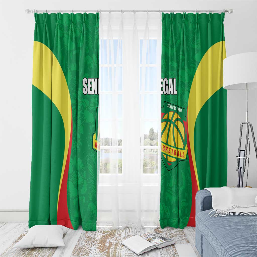 Custom Senegal Basketball Window Curtain Go Champions Lions - Wonder Print Shop