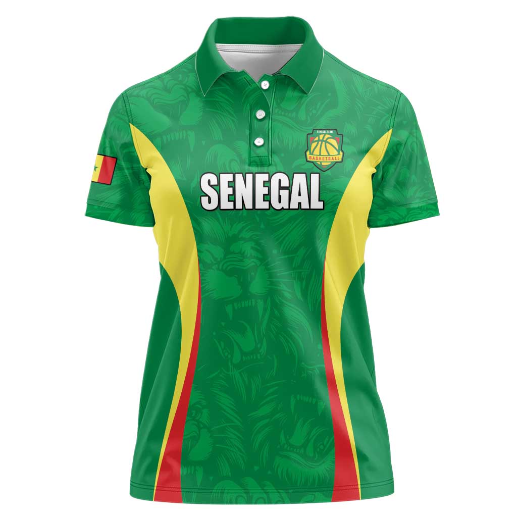Custom Senegal Basketball Women Polo Shirt Go Champions Lions - Wonder Print Shop