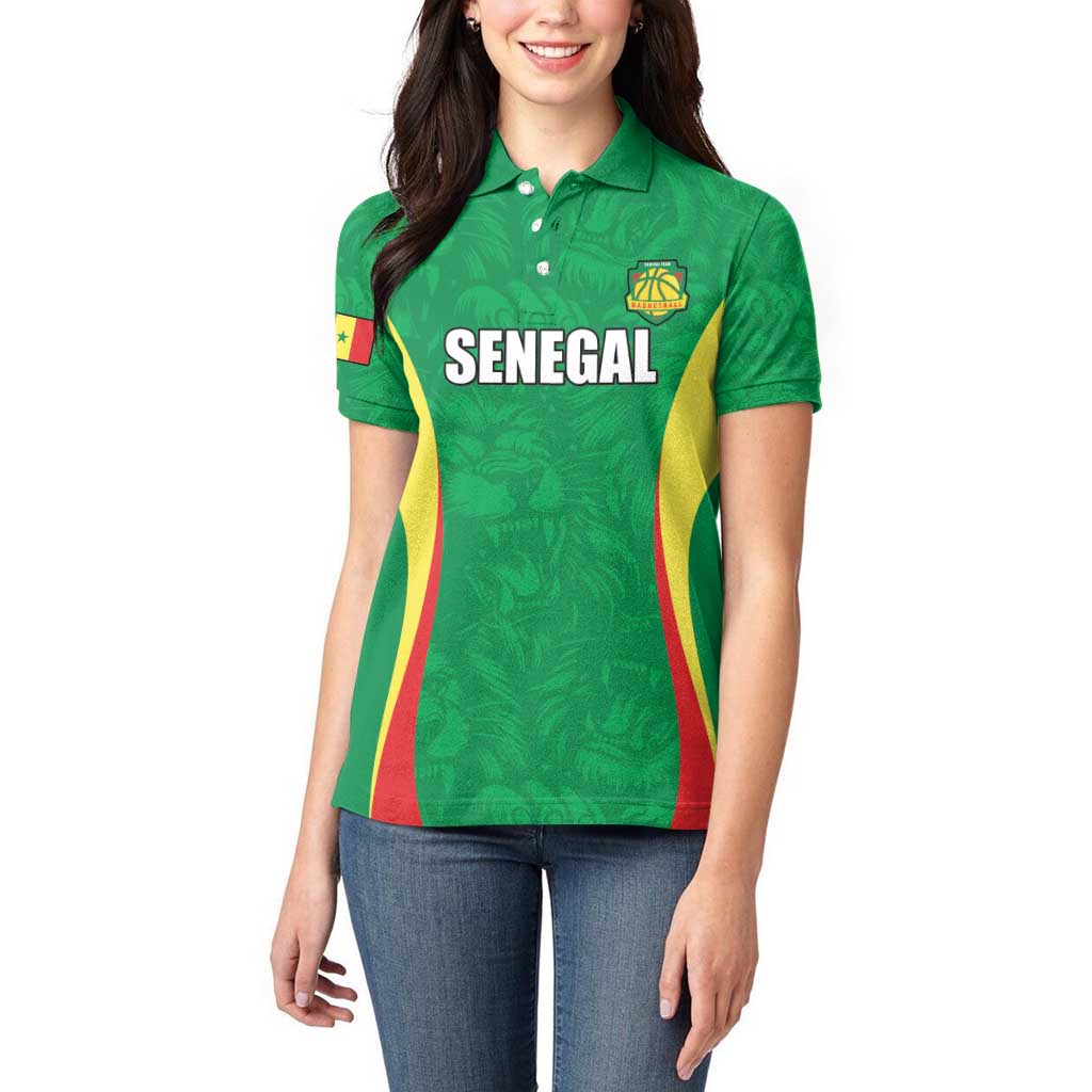 Custom Senegal Basketball Women Polo Shirt Go Champions Lions - Wonder Print Shop