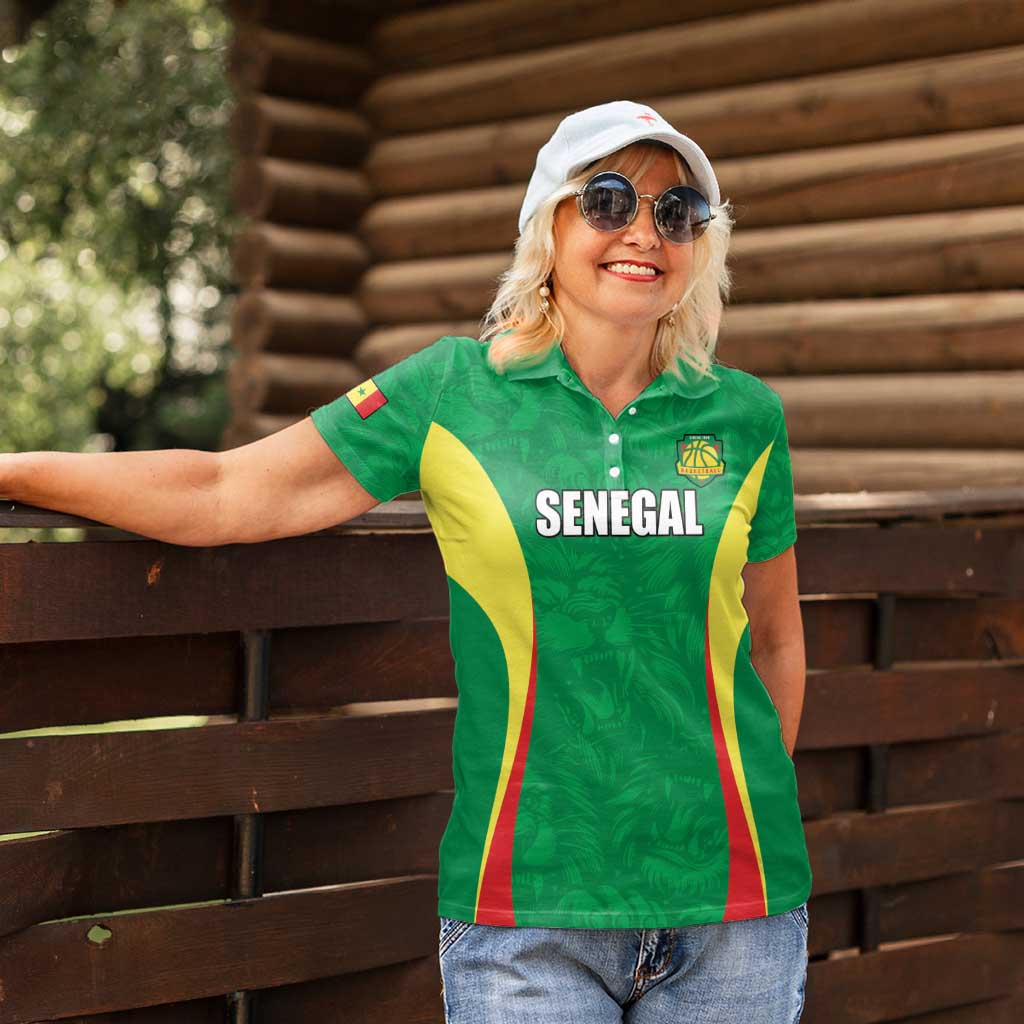 Custom Senegal Basketball Women Polo Shirt Go Champions Lions - Wonder Print Shop