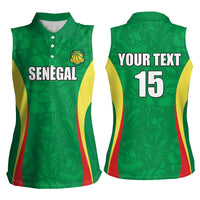 Custom Senegal Basketball Women Sleeveless Polo Shirt Go Champions Lions - Wonder Print Shop