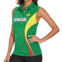 Custom Senegal Basketball Women Sleeveless Polo Shirt Go Champions Lions - Wonder Print Shop
