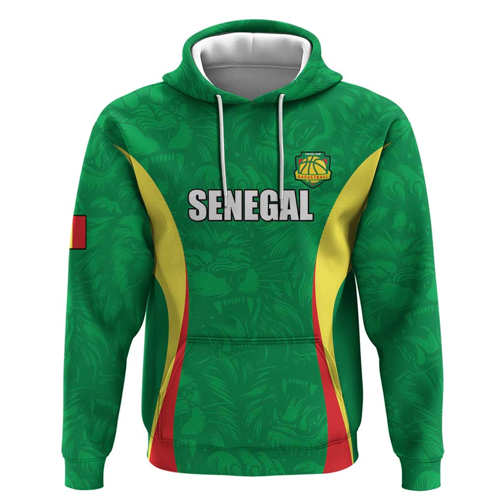 Custom Senegal Basketball Zip Hoodie Go Champions Lions - Wonder Print Shop