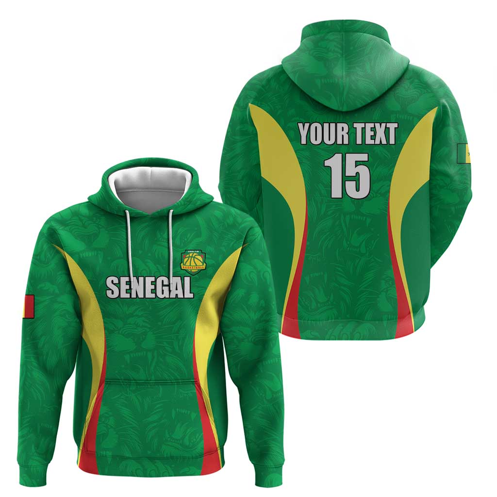 Custom Senegal Basketball Zip Hoodie Go Champions Lions - Wonder Print Shop