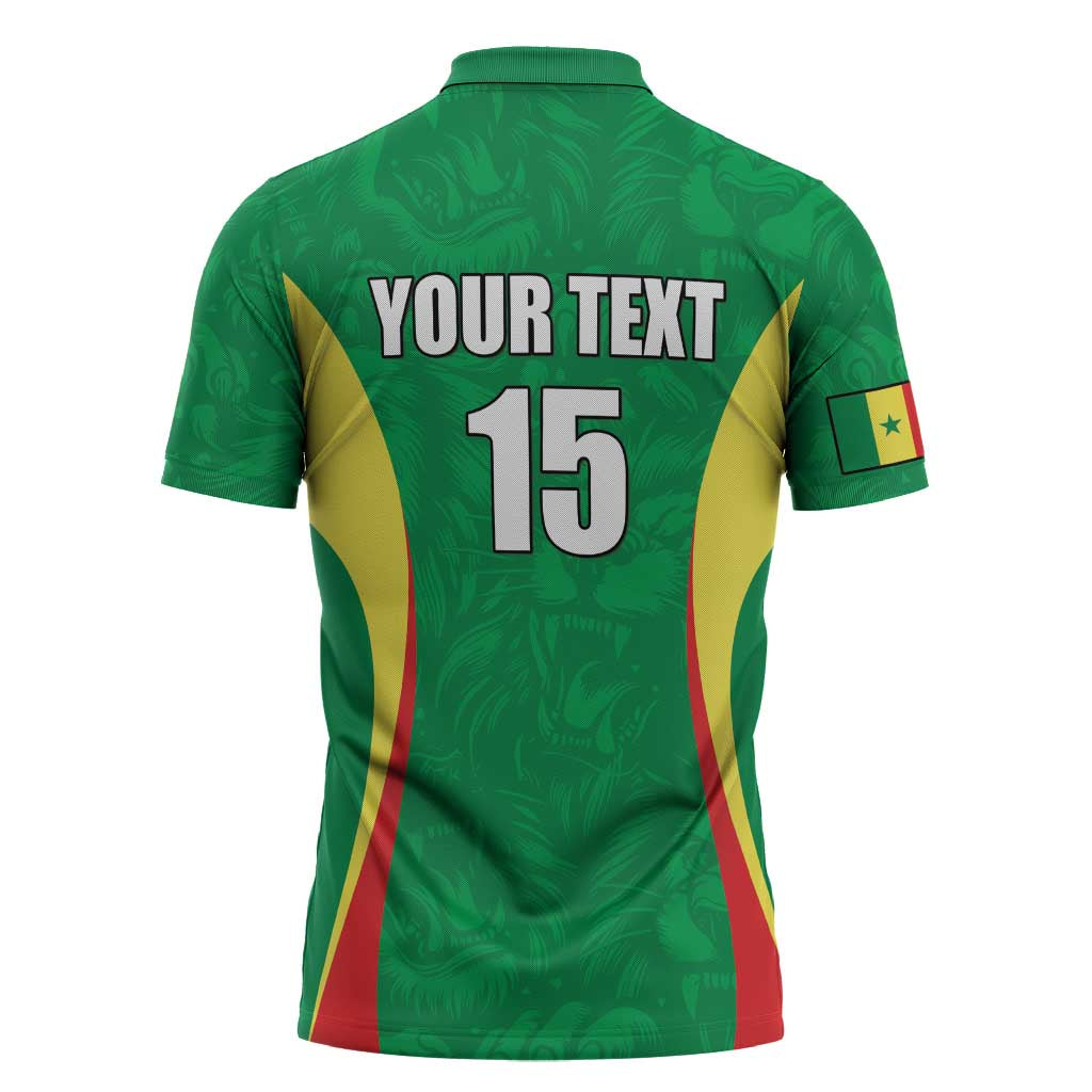 Custom Senegal Basketball Zipper Polo Shirt Go Champions Lions - Wonder Print Shop