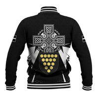 Cornwall Celtic Cross Baseball Jacket Coat Of Arms With Celtic Pattern - Wonder Print Shop