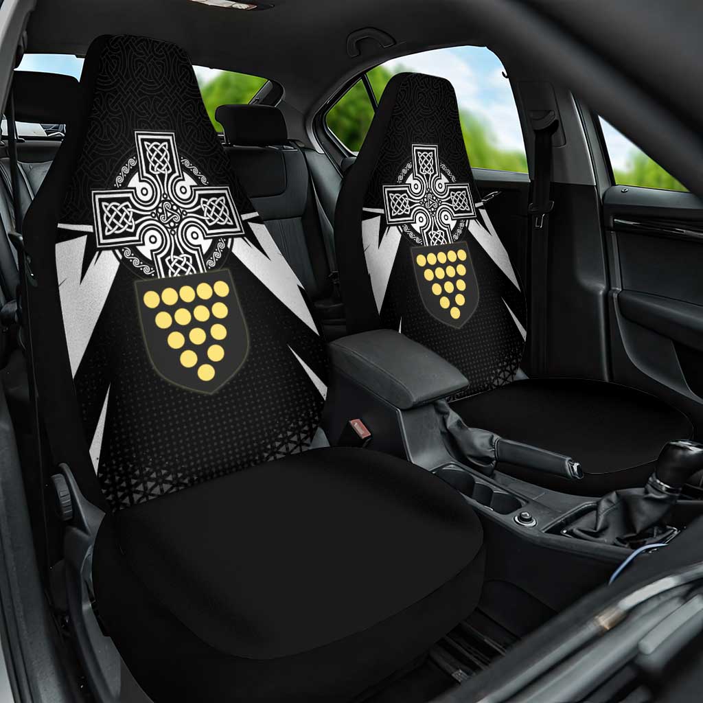 Cornwall Celtic Cross Car Seat Cover Coat Of Arms With Celtic Pattern - Wonder Print Shop