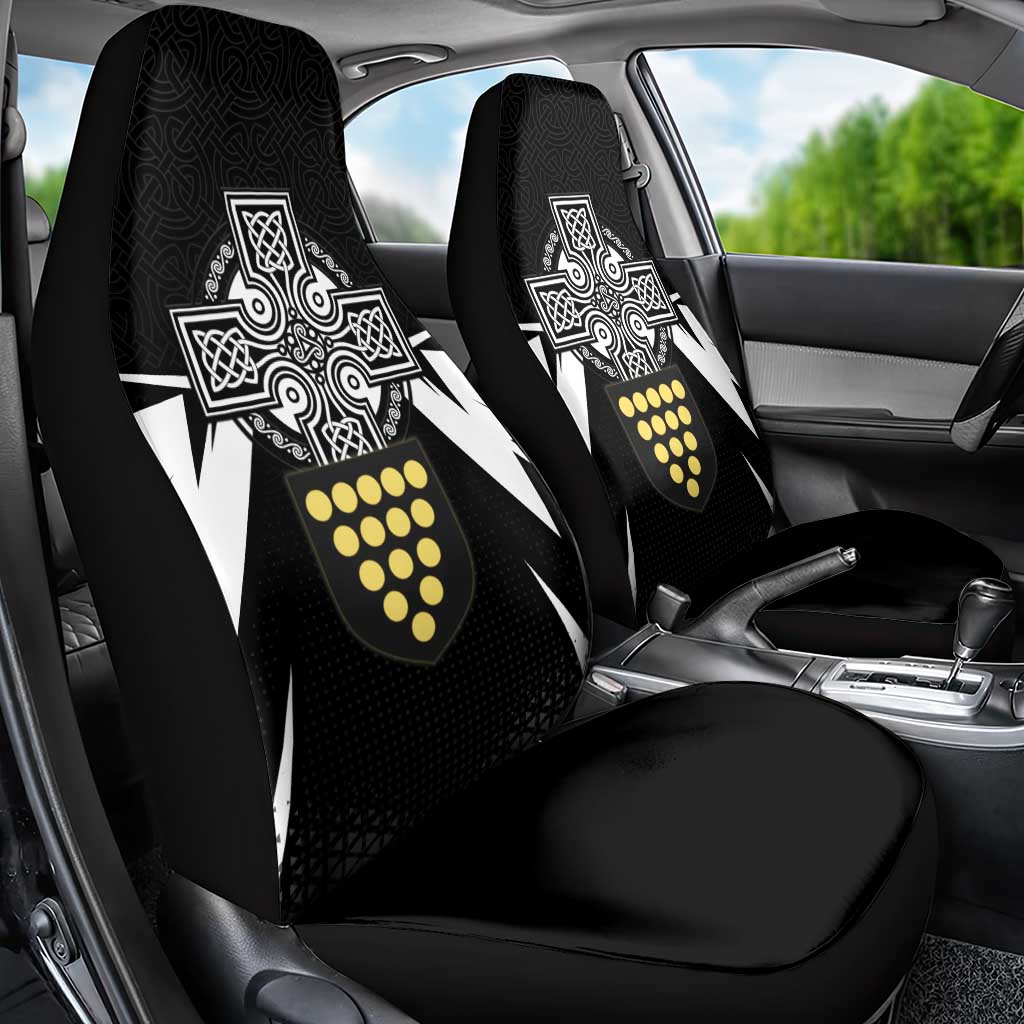 Cornwall Celtic Cross Car Seat Cover Coat Of Arms With Celtic Pattern - Wonder Print Shop