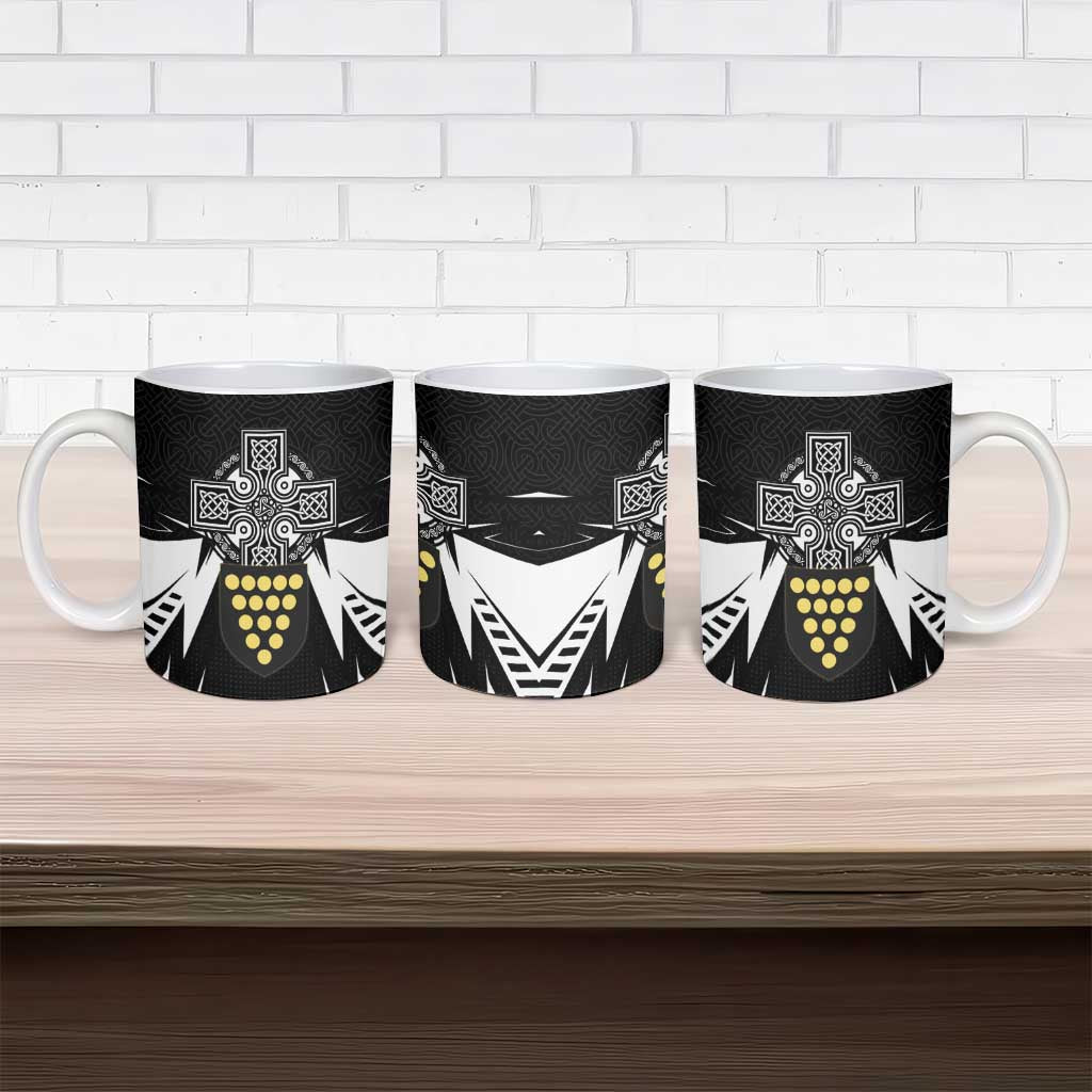 Cornwall Celtic Cross Ceramic Mug Coat Of Arms With Celtic Pattern - Wonder Print Shop