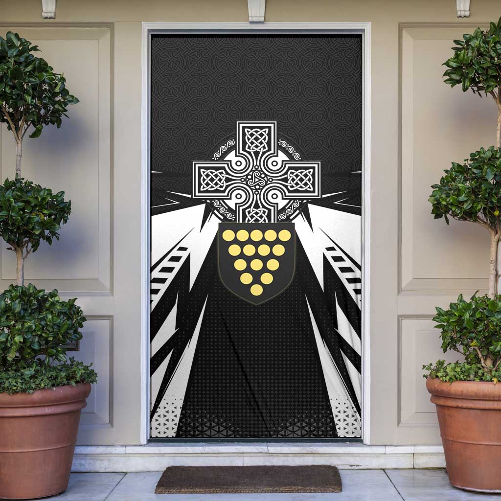 Cornwall Celtic Cross Door Cover Coat Of Arms With Celtic Pattern - Wonder Print Shop