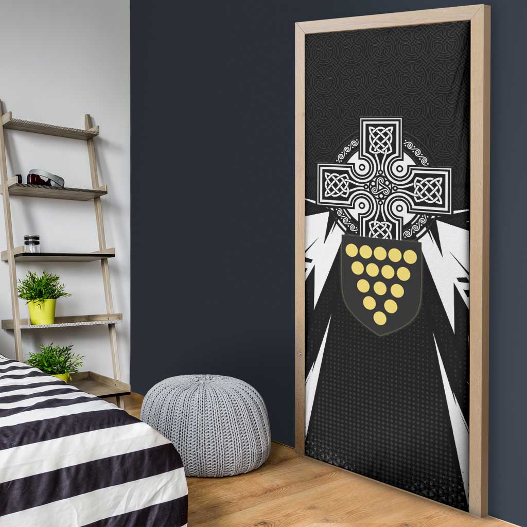 Cornwall Celtic Cross Door Cover Coat Of Arms With Celtic Pattern - Wonder Print Shop