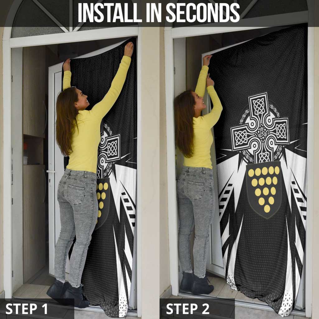 Cornwall Celtic Cross Door Cover Coat Of Arms With Celtic Pattern - Wonder Print Shop