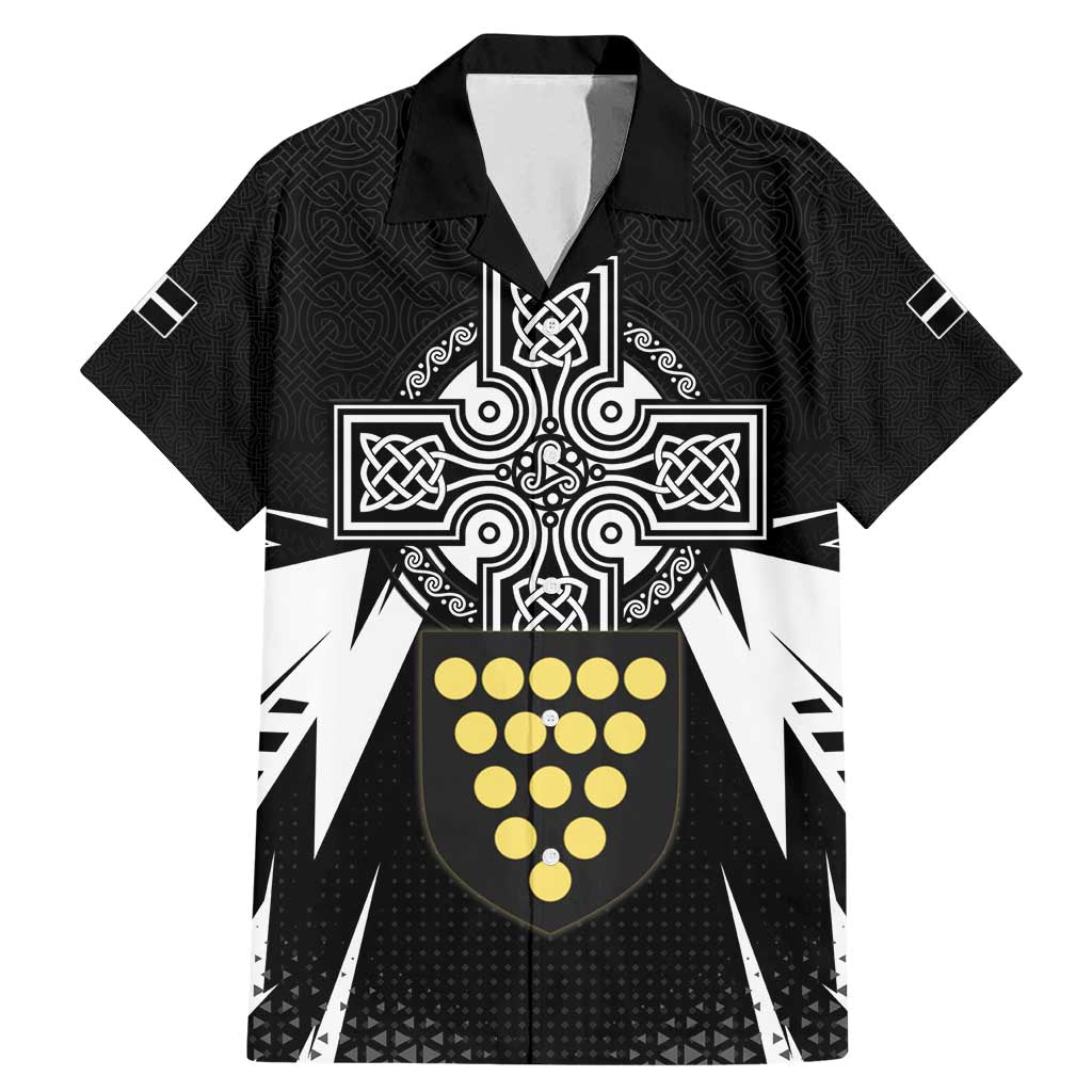 Cornwall Celtic Cross Family Matching Mermaid Dress and Hawaiian Shirt Coat Of Arms With Celtic Pattern - Wonder Print Shop