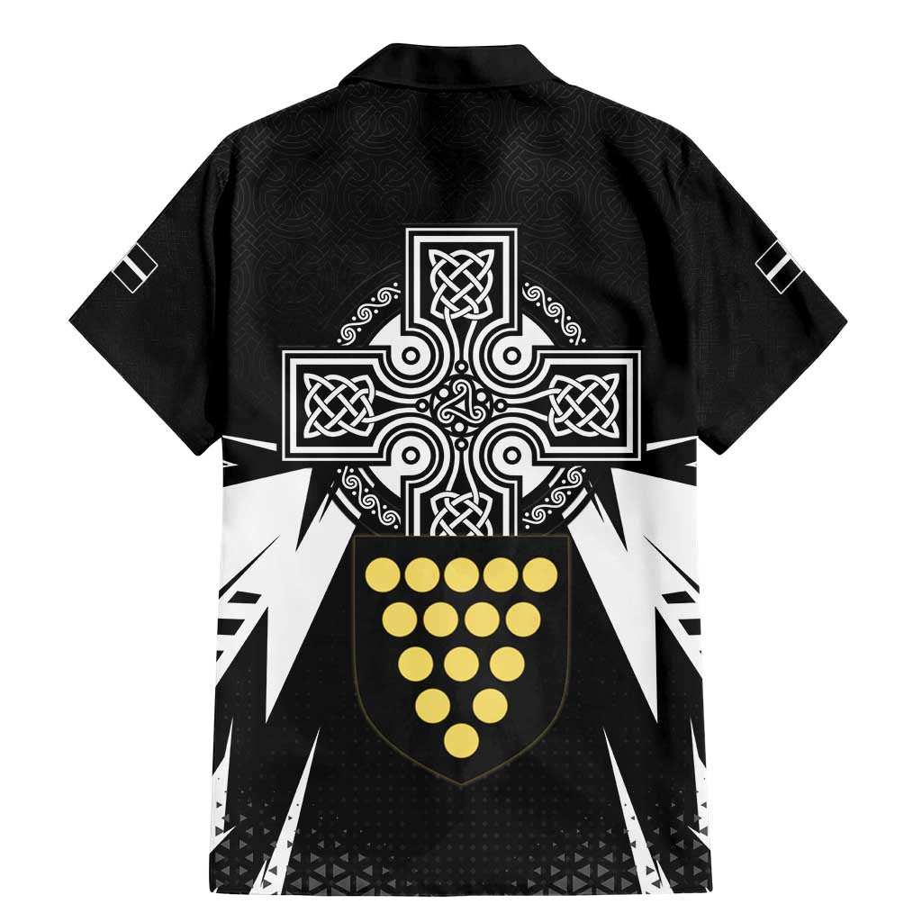 Cornwall Celtic Cross Family Matching Mermaid Dress and Hawaiian Shirt Coat Of Arms With Celtic Pattern - Wonder Print Shop