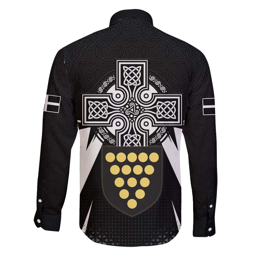 Cornwall Celtic Cross Family Matching Mermaid Dress and Hawaiian Shirt Coat Of Arms With Celtic Pattern - Wonder Print Shop