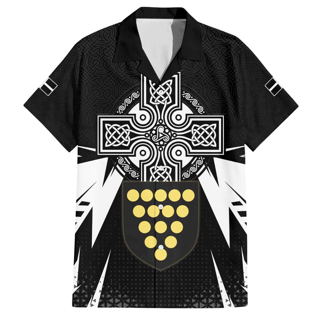 Cornwall Celtic Cross Family Matching Puletasi and Hawaiian Shirt Coat Of Arms With Celtic Pattern - Wonder Print Shop