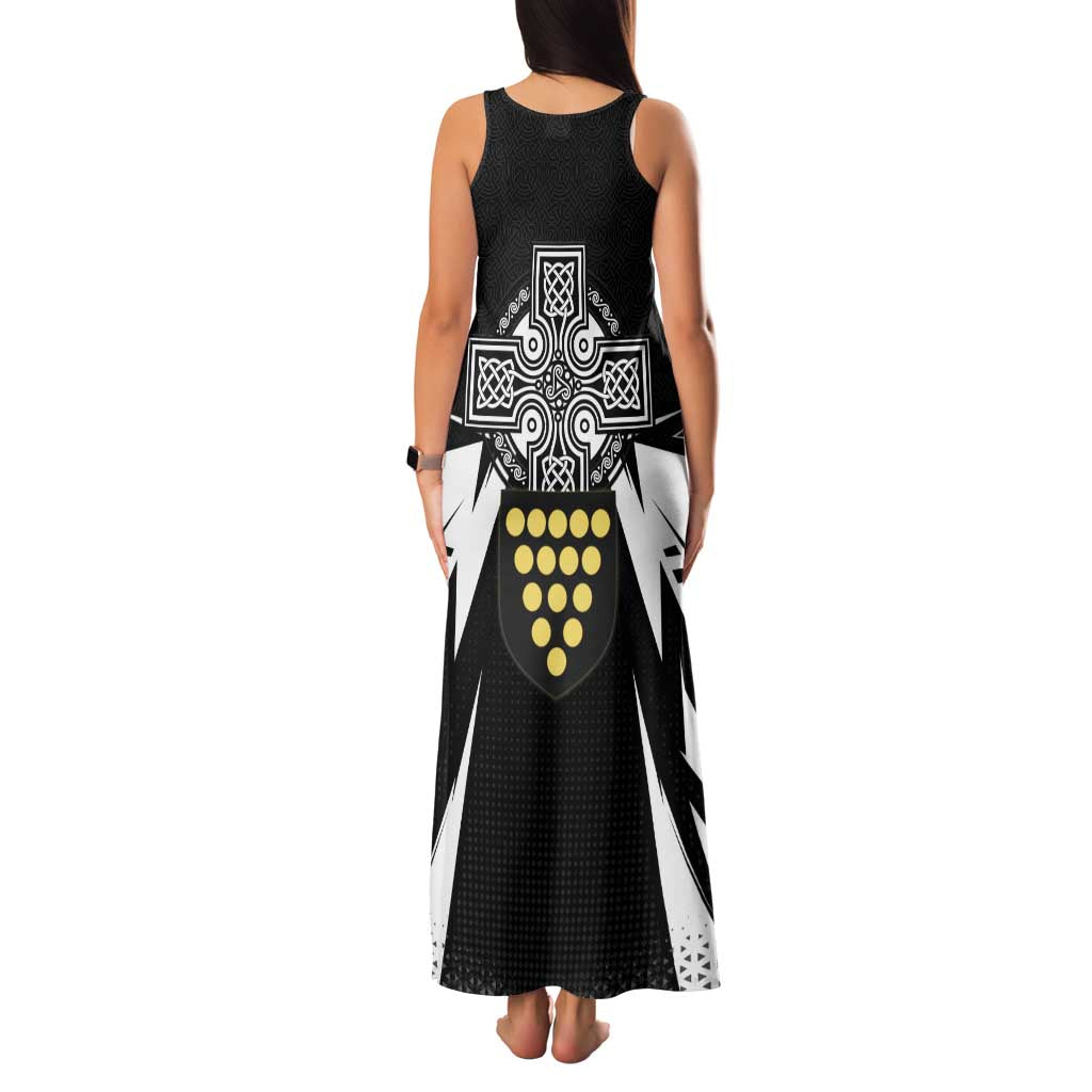 Cornwall Celtic Cross Family Matching Tank Maxi Dress and Hawaiian Shirt Coat Of Arms With Celtic Pattern - Wonder Print Shop