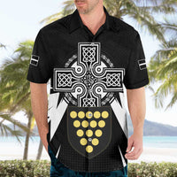 Cornwall Celtic Cross Hawaiian Shirt Coat Of Arms With Celtic Pattern - Wonder Print Shop