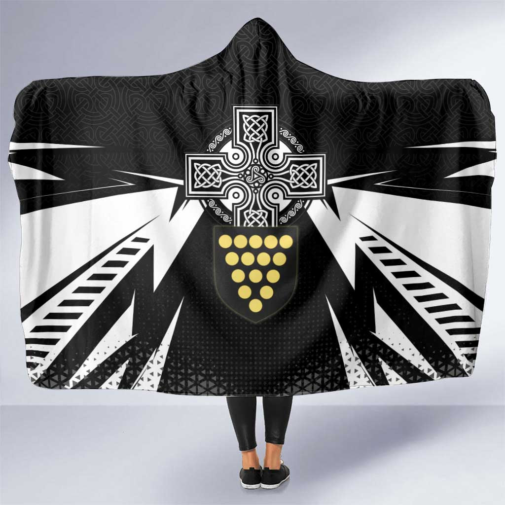 Cornwall Celtic Cross Hooded Blanket Coat Of Arms With Celtic Pattern - Wonder Print Shop