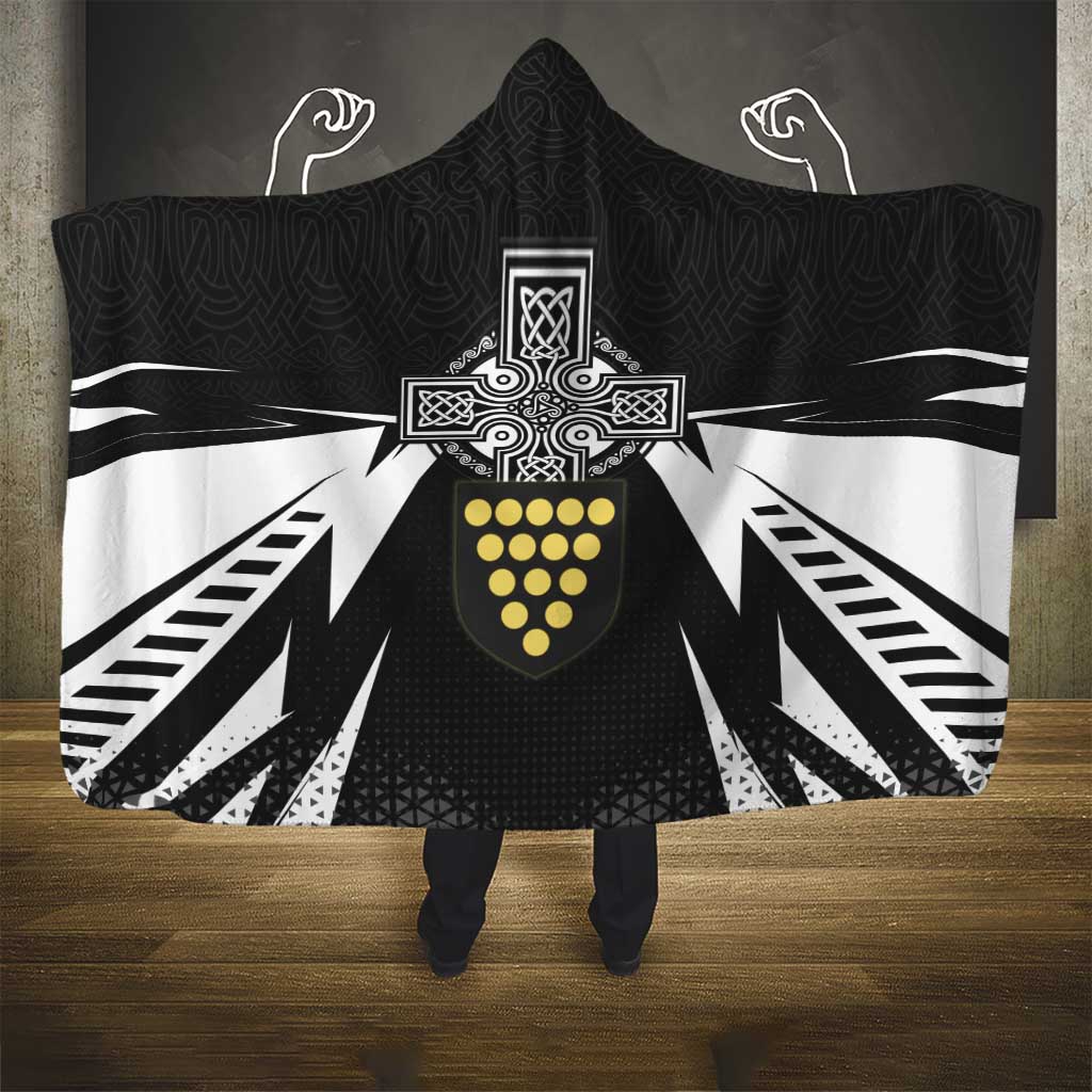 Cornwall Celtic Cross Hooded Blanket Coat Of Arms With Celtic Pattern - Wonder Print Shop