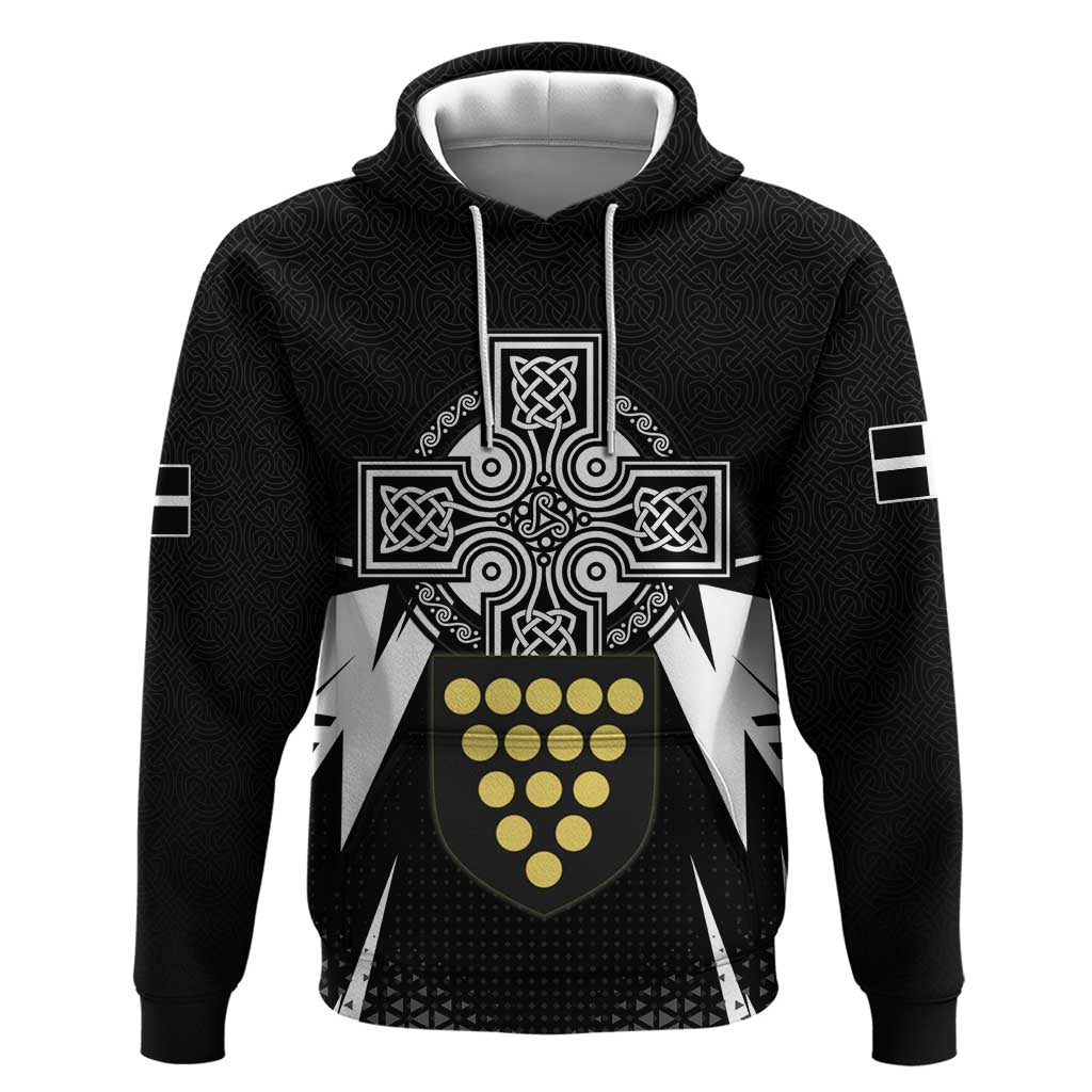 Cornwall Celtic Cross Hoodie Coat Of Arms With Celtic Pattern - Wonder Print Shop