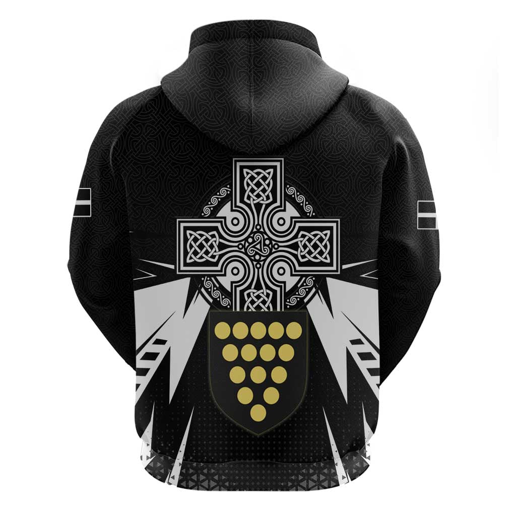 Cornwall Celtic Cross Hoodie Coat Of Arms With Celtic Pattern - Wonder Print Shop