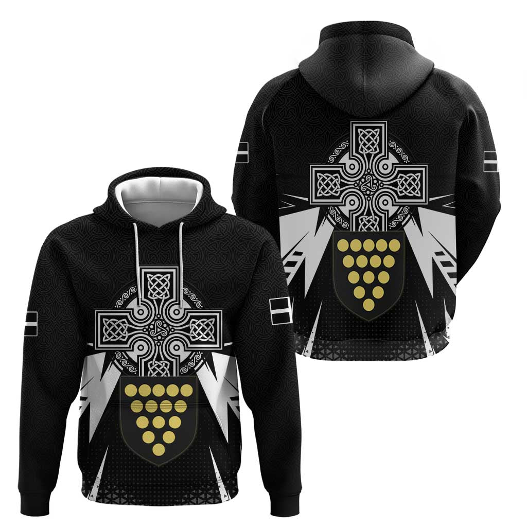Cornwall Celtic Cross Hoodie Coat Of Arms With Celtic Pattern - Wonder Print Shop