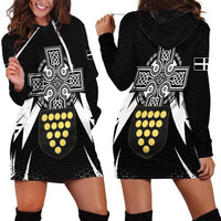 Cornwall Celtic Cross Hoodie Dress Coat Of Arms With Celtic Pattern - Wonder Print Shop