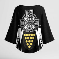 Cornwall Celtic Cross Kimono Sleeve Blouse Coat Of Arms With Celtic Pattern - Wonder Print Shop
