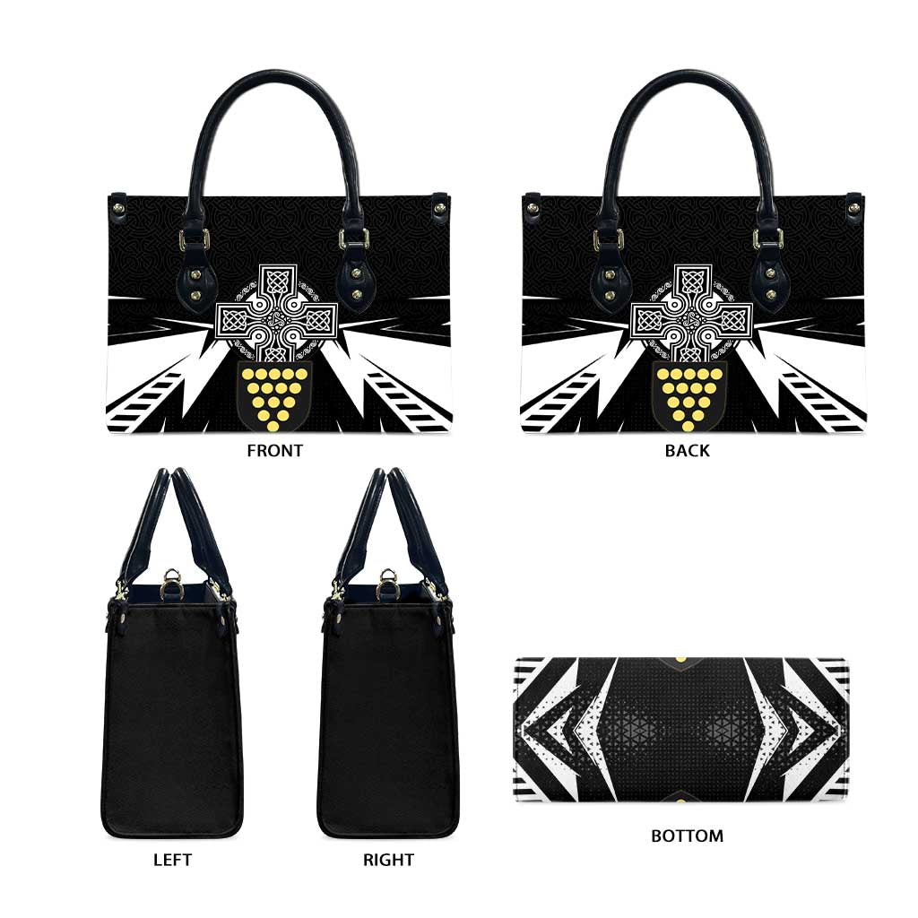 Cornwall Celtic Cross Leather Bag Coat Of Arms With Celtic Pattern - Wonder Print Shop