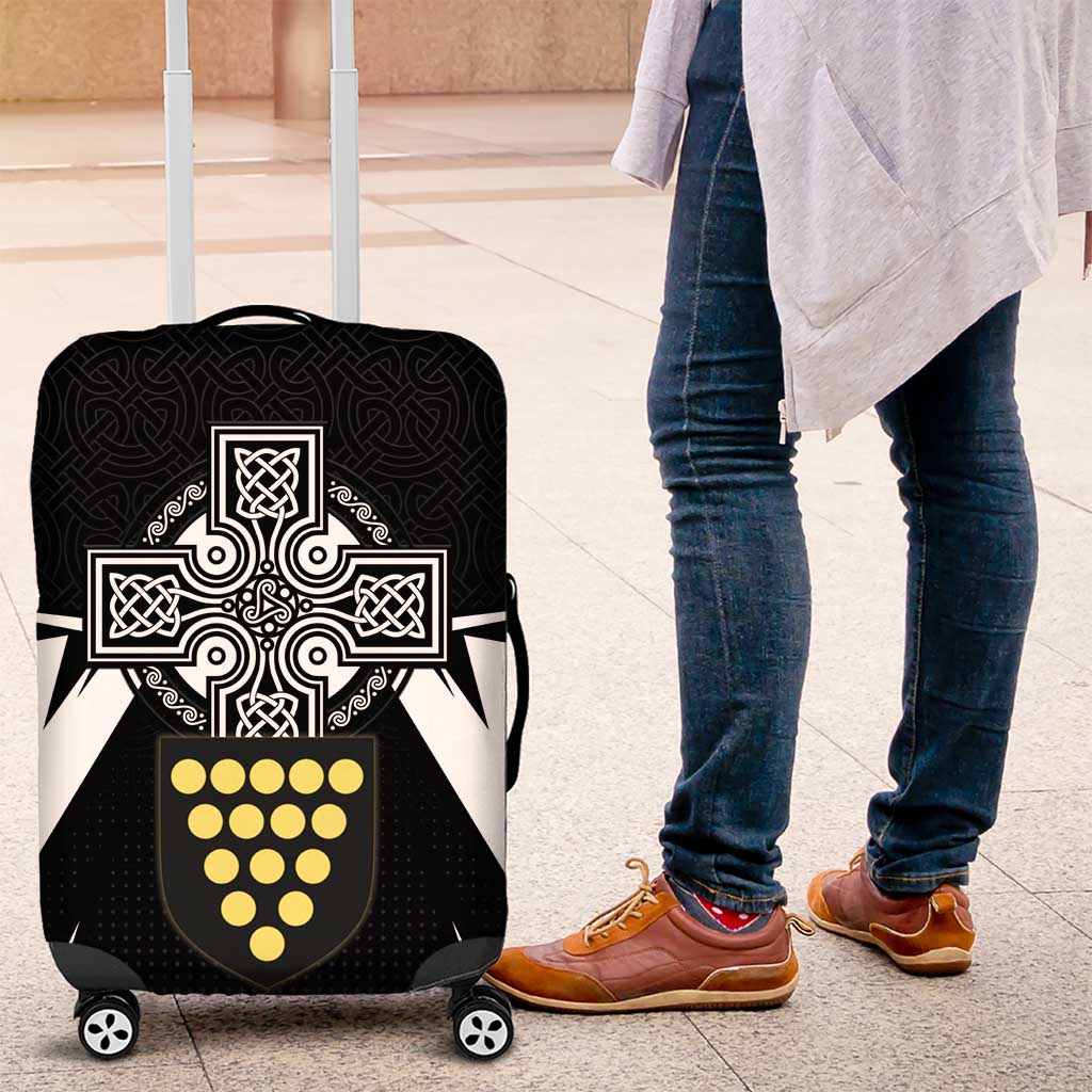 Cornwall Celtic Cross Luggage Cover Coat Of Arms With Celtic Pattern - Wonder Print Shop